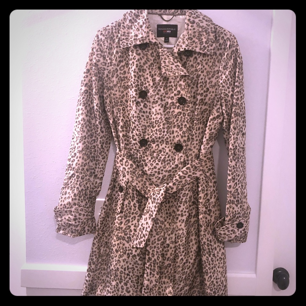 Leopard trench coat (cheetah, animal) Mad Men